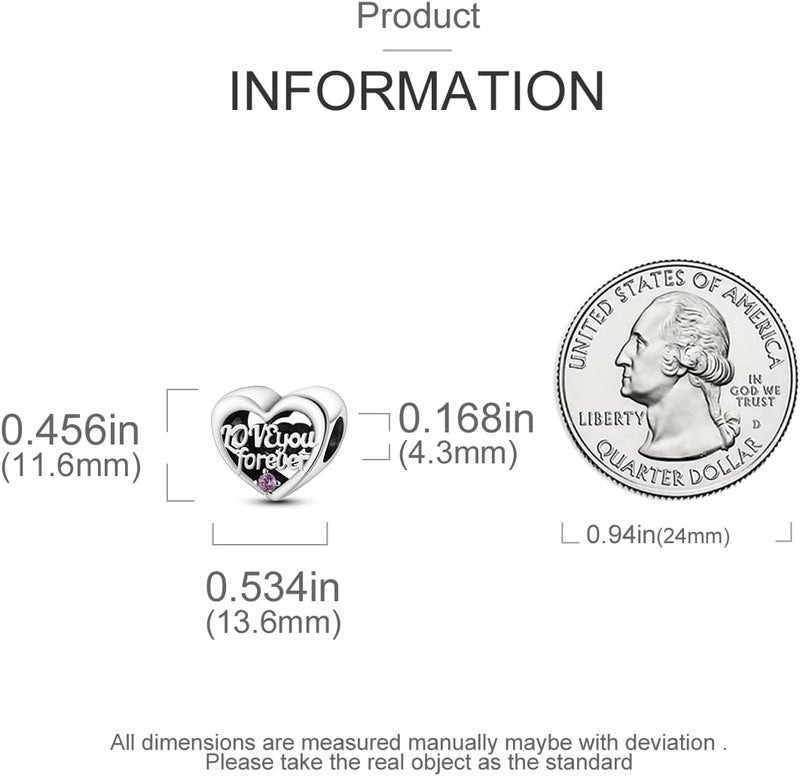 MULA 925 Sterling Silver Charms for Bracelets and Necklaces Lucky Home Happy Family Forever Love Mom Beads Dangle Pendants Jewelry for Women - Image 5